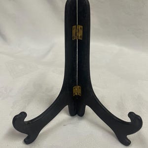Vintage Black 8” Wood Stand or Easel for Art, Photo, Plate, Book, or Platter