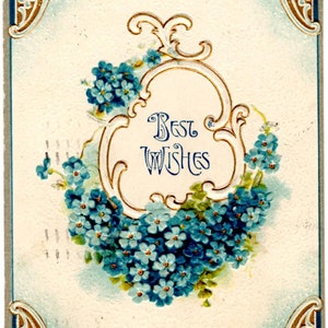 Cartolina postale edoardiana del 1910 in rilievo con i migliori auguri