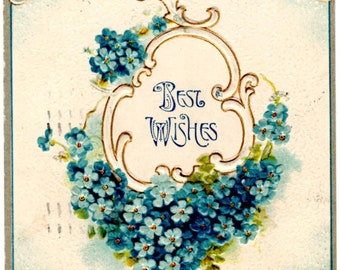 1910 Edwardian Embossed Post Card Best Wishes