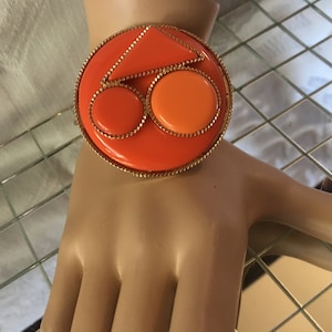 Vintage Bohemian Statement Geometric Shape Bracelet In Shades of Orange