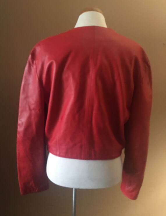 Vintage Positano Pelle Red Leather Fully Lined Ja… - image 4
