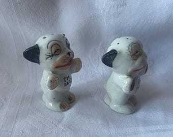 Kitchy Chic, “bonzo the Dog”, Luster Ware Salt and Pep, Salt and