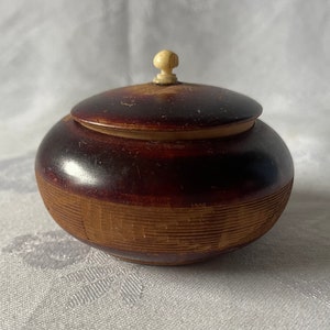 Hand Turned Wood Box / Jar / Treen Ware with Lid