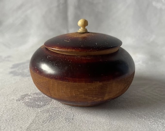 Hand Turned Wood Box / Jar / Treen Ware with Lid
