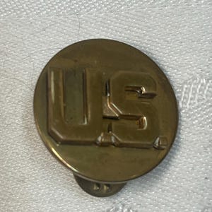 WW2 US Army Infantry Collar Disc Badges - Reproduction Gold Metal Lapel Pin Set