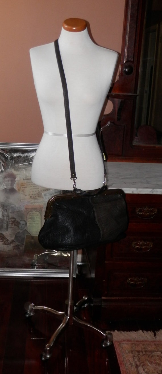 Vintage Woman's Leather  Medical Bag, Purse, Stea… - image 1