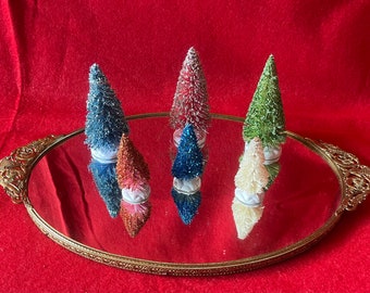 Ensemble de 6 goupillons faits main en forme d'arbre