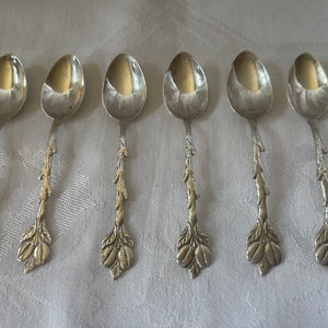 Rare 90C Sterling Sorbet Spoons / Demitasse/ Tea Or Coffee Spoons, Set of 6
