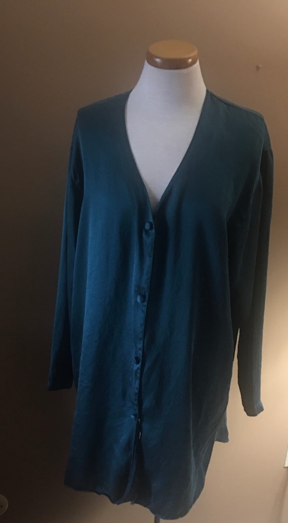 Victoria Secret Silk Teal Night Shirt  P/S