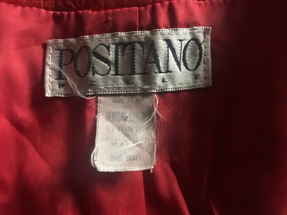 Vintage Positano Pelle Red Leather Fully Lined Ja… - image 7