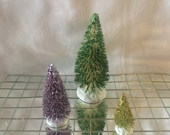 Handmade Bottle Brush Trees Set of 3