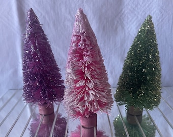 Arbres à brosses à bouteilles faits à la main Ensemble de 3