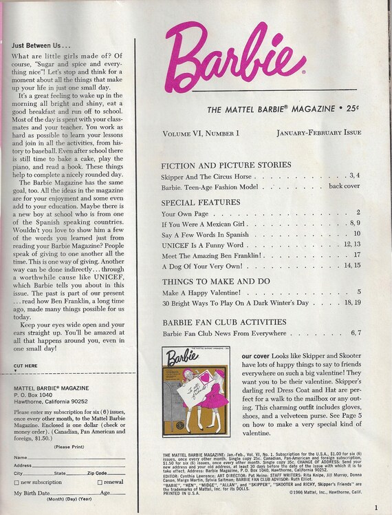 mattel barbie magazine