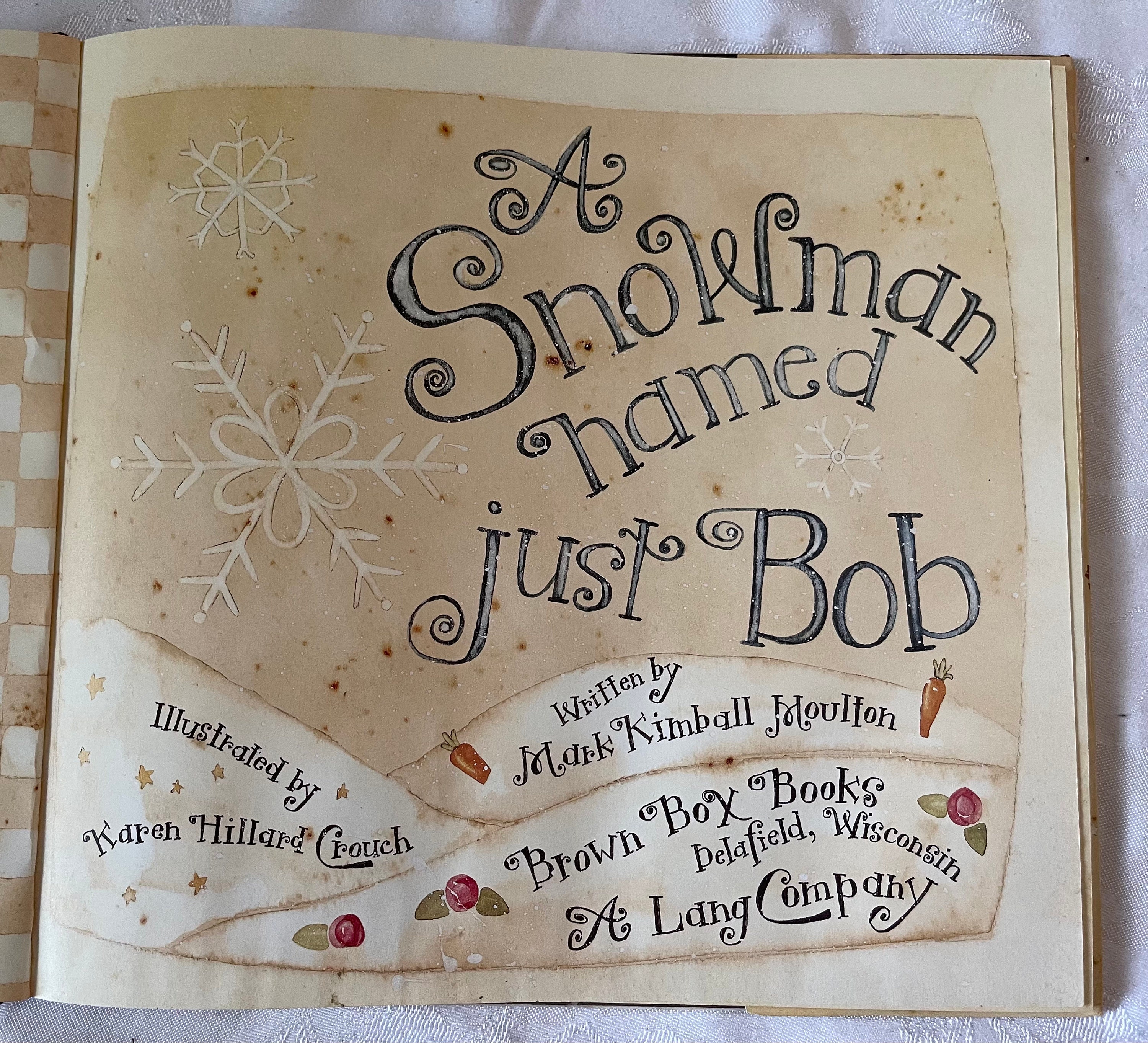 Lang Book, A Snowman Named Just Bob by Mark Kimball