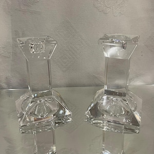 Vintage Villeroy Boch Crystal Candle Holders Signed Made in Germany