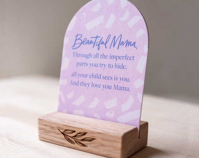 BUNDLE - Motherhood Affirmation Cards and Small Wood Stand