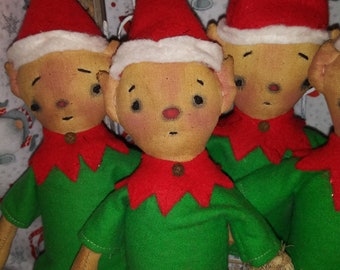 and the littlest elves bring the jingle bells..... sweet 8"  Baby elves are easy to sew and perfect for craft shows