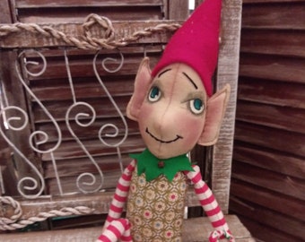 Primitive Christmas Elfin Elvin new 2019 easy peasy Elf pattern