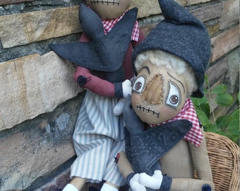 Primitive Fall Scarecrow pattern- Crow Lover-pdf pattern