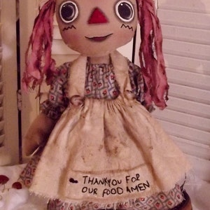 Primitive Folkart Standing Gardening Raggedy Annie 17&quot; tall Sewing pattern PDF