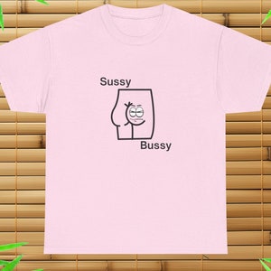 Sussy Bussy T-Shirt, Funny Unhinged Meme Tee, Random Gen-Z Humor, Inappropriate, Quirky Phrase Shirt