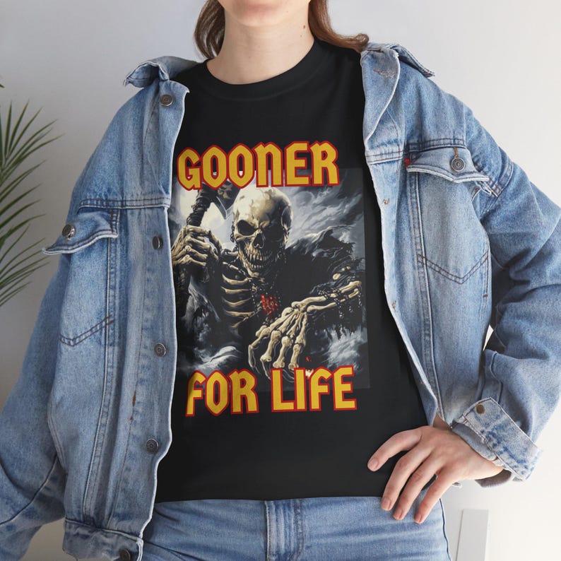 Gooner For Life Brainrot Skeleton T-Shirt, Unhinged Gen Z, Edgy Humor, Gag Gift Shirt image 3