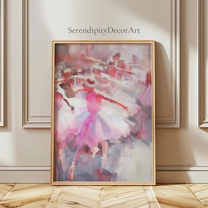 Impressionist Ballerina Oil Painting Matte Poster | Pink Ballet Dance Art | Soft Color Palette | Coquette Abstract Art