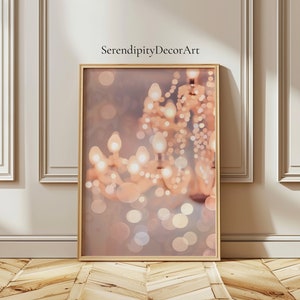 Digital Dreamy Chandelier Painting Print | Soft Elegant Lights Art| Bokeh Effect| Coquette Aesthetic | Digital Download | Printable Wall Art