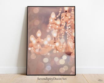Dreamy Chandelier Painting Matte Poster | Soft Elegant Lights Art | Bokeh Effect | Coquette Aesthetic |