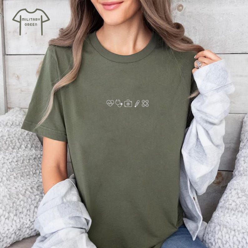 Embroidered Medical Icon Shirt, Doctor Gift, Medical Shirt, Nurse Gift, Healthcare Worker Shirt, Hospital Shirt, Clinical Staff Shirt bild 3