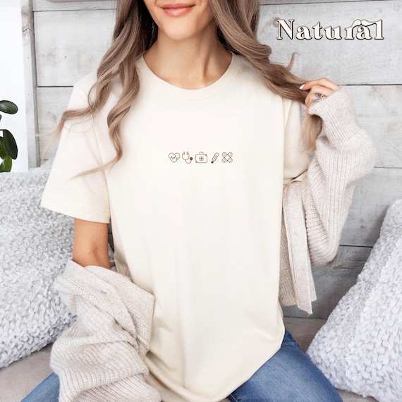 Embroidered Medical Icon Shirt, Doctor Gift, Medical Shirt, Nurse Gift, Healthcare Worker Shirt, Hospital Shirt, Clinical Staff Shirt