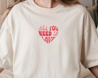 Embroidered All You Need Is Love Shirt, Love Yourself Shirt, Self Love Shirt, Self Care Shirt, Cute Positive Affirmation Shirt