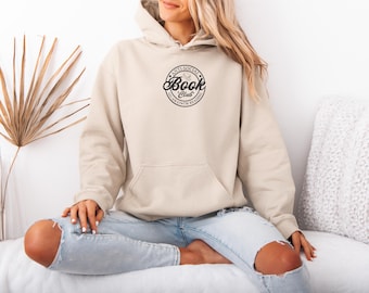 Anti Social Book Club Embroidered Hoodie, Funny Bookworm Hoodie, Book Lover Hoodie, Reading Club Hoodie