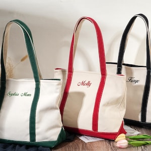 Benutzerdefinierte Text Boot Einkaufstasche, personalisierte gestickte Einkaufstasche, personalisierte Name Einkaufstasche, Brautjungfer Geschenktasche, Geschenke, Segeltuch-Einkaufstasche, Geschenktaschen.