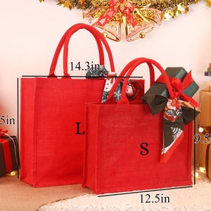 Personalized Christmas Gift Bag: Red Xmas Party Tote image 7