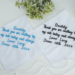 Custom Wedding Handkerchief,Embroidered Wedding Handkerchief For Father, Wedding Handkerchief For Dad, Wedding Gift To Dad