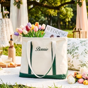 Custom Embroidered Tote Bag,Bridesmaid Beach Bags,Bachelorette Gifts