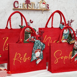 Personalisierte Weihnachtsgeschenk Taschen,Rote Geschenk Taschen,Weihnachtsgeschenk Taschen,Weihnachtsparty Taschen,Weihnachtssäcke,Benutzerdefinierte Weihnachtsgeschenk Tasche,Heiligabend