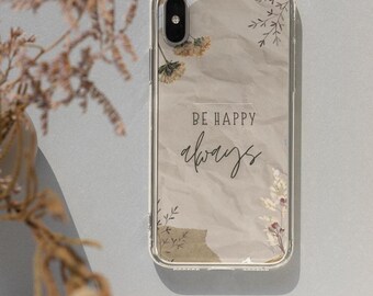 Positive Quote Phone Case Be Happy Always Phone Case Autism Awareness Phone Case Motivational Cover Fit for iPhone Impact-Resistant Case