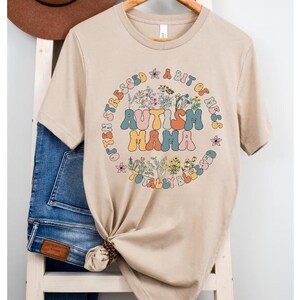 Camiseta Autism Mama, roupa casual para mães com necessidades especiais, presente para mães, conscientização sobre autismo, roupas para pais com autismo relacionáveis, camiseta solidária ASD