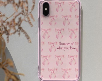 Pink Bow Phone Case | Inspirational Quote, Impact-Resistant Dual Layer