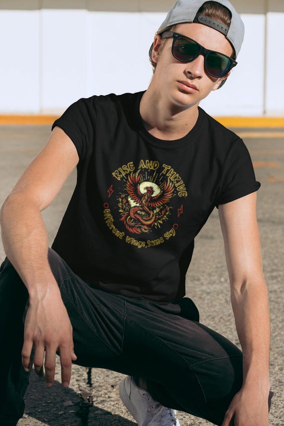 Phoenix Neurodiversity Awareness Shirt, Rise Thrive Cotton Tee