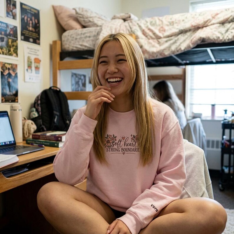 Soft Heart Strong Boundaries Sweatshirt, Self Care Sweatshirt, Mental Health Crewneck, Boundaries Shirt, Therapist Gift, Empowerment Gift image 2