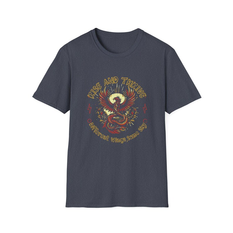 Phoenix Neurodiversity Awareness Shirt, Rise Thrive Cotton Tee image 8