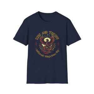Phoenix Neurodiversity Awareness Shirt, Rise Thrive Cotton Tee Navy