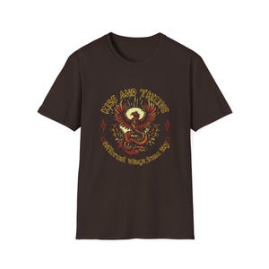 Phoenix Neurodiversity Awareness Shirt, Rise Thrive Cotton Tee Dark Chocolate