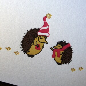 Letterpress Printed Hedgehog Valentine Card single image 2