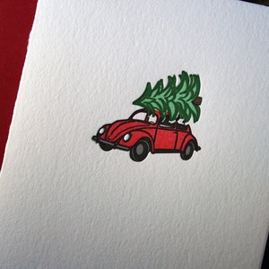 Letterpress Printed Volkswagen Bug Christmas Cards image 3