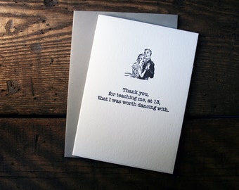 Letterpress (un)Valentine Card - Worth Dancing With - single