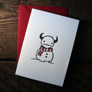 Typogravure Snowman Monster - single